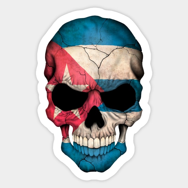Cuban Flag Skull Sticker by jeffbartels